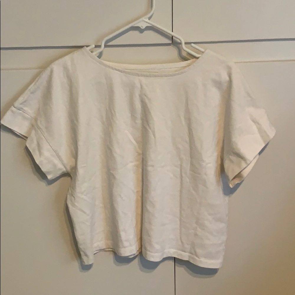Madewell boxy crop white tee
